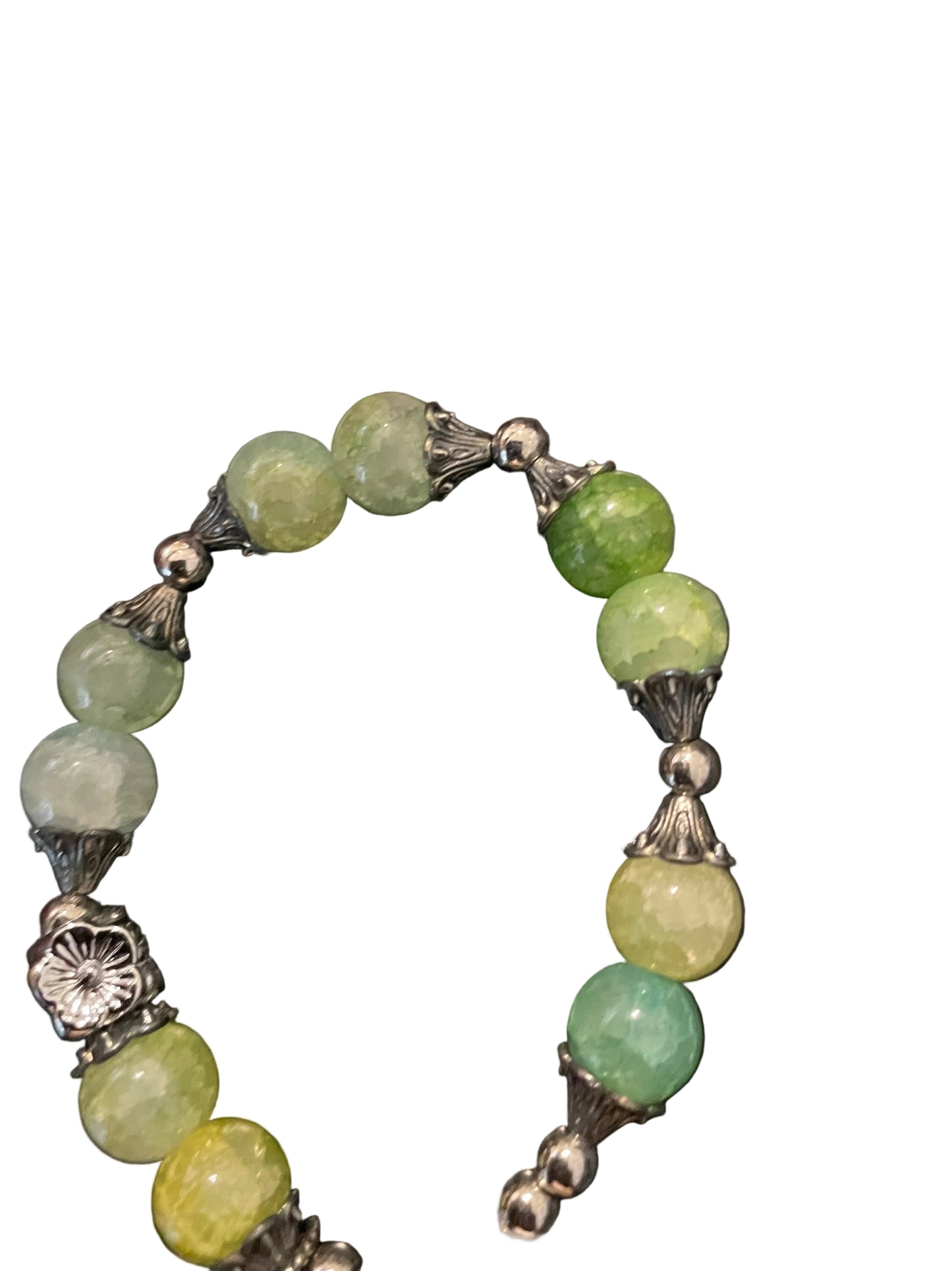 Star and Moon charmed green bracelet