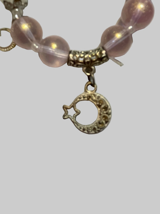 Pink bracelet Moon and Star