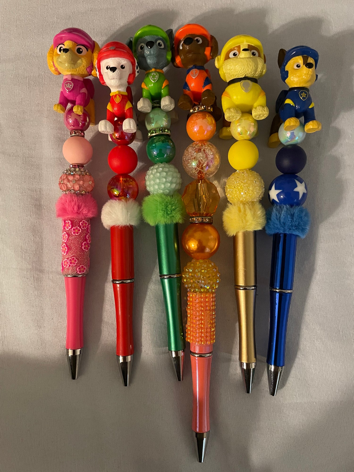 Paw patrol beaded pens