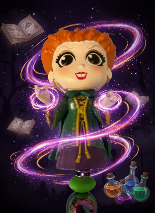 Pluma de cuentas verdes de Winifred Sanderson