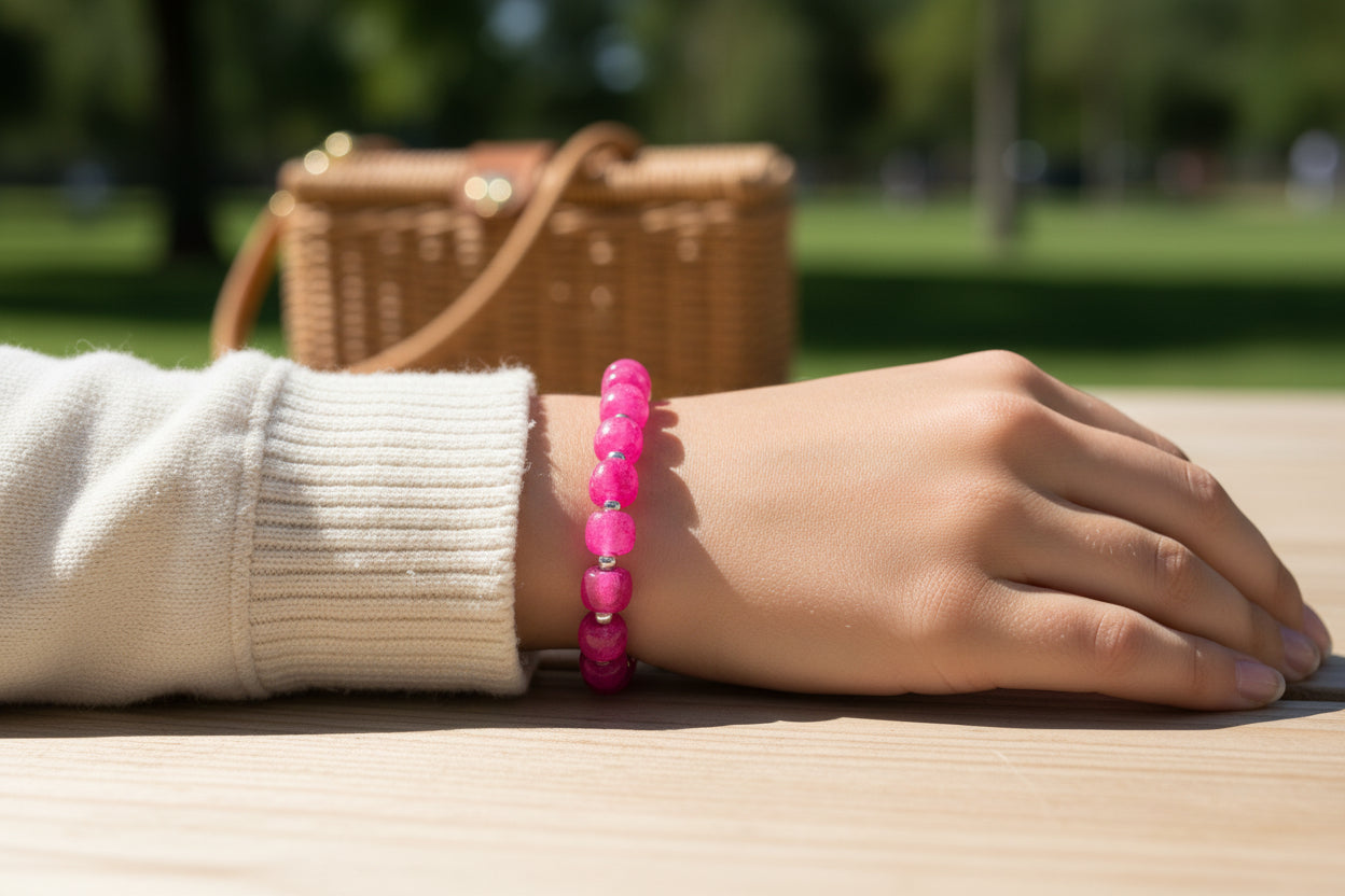 Pink bracelet with a star charmed