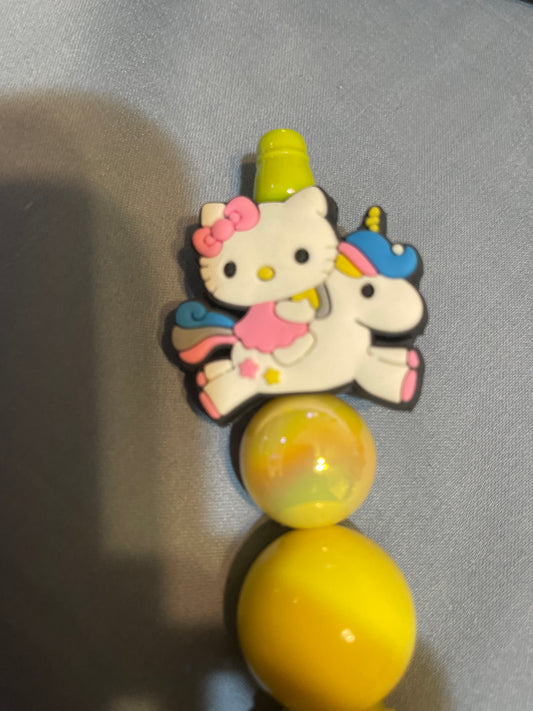 Hello kitty yellow beaded pen