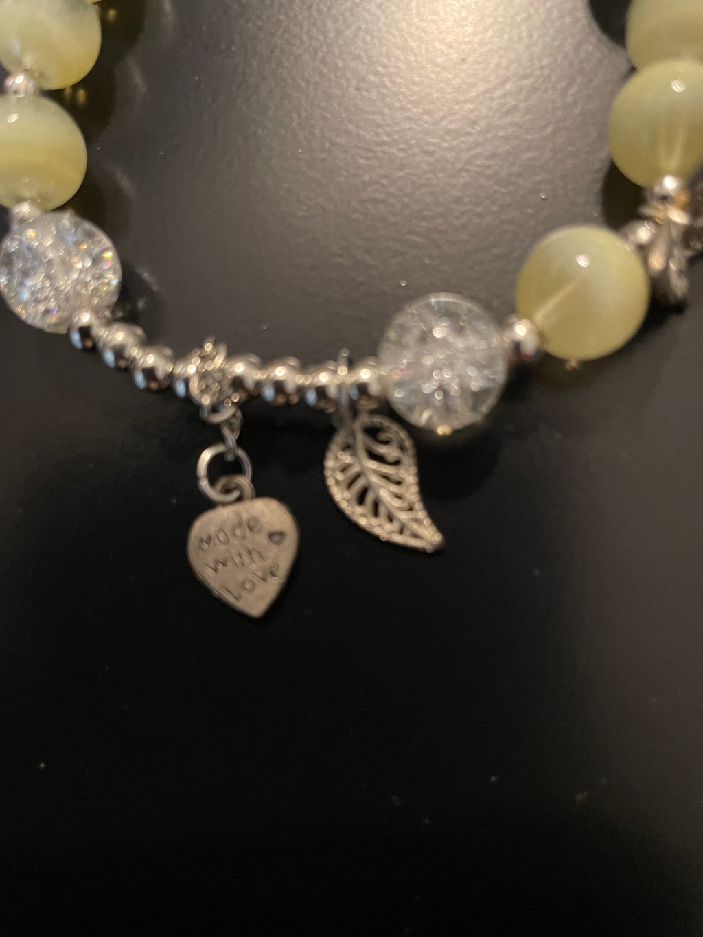 Heart wing charmed bracelet