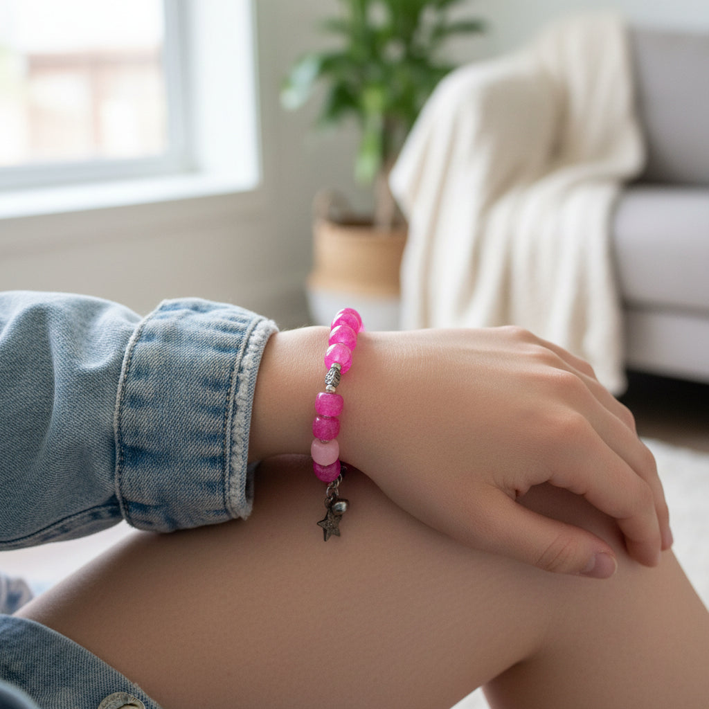 Pink bracelet with a star charmed