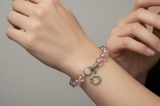Pink bracelet Moon and Star