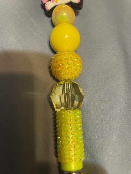 Hello kitty yellow beaded pen