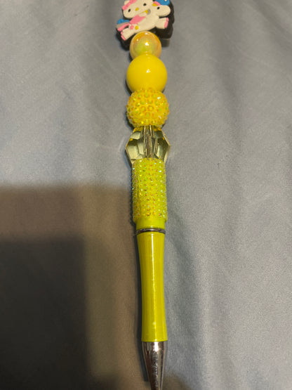 Hello kitty yellow beaded pen
