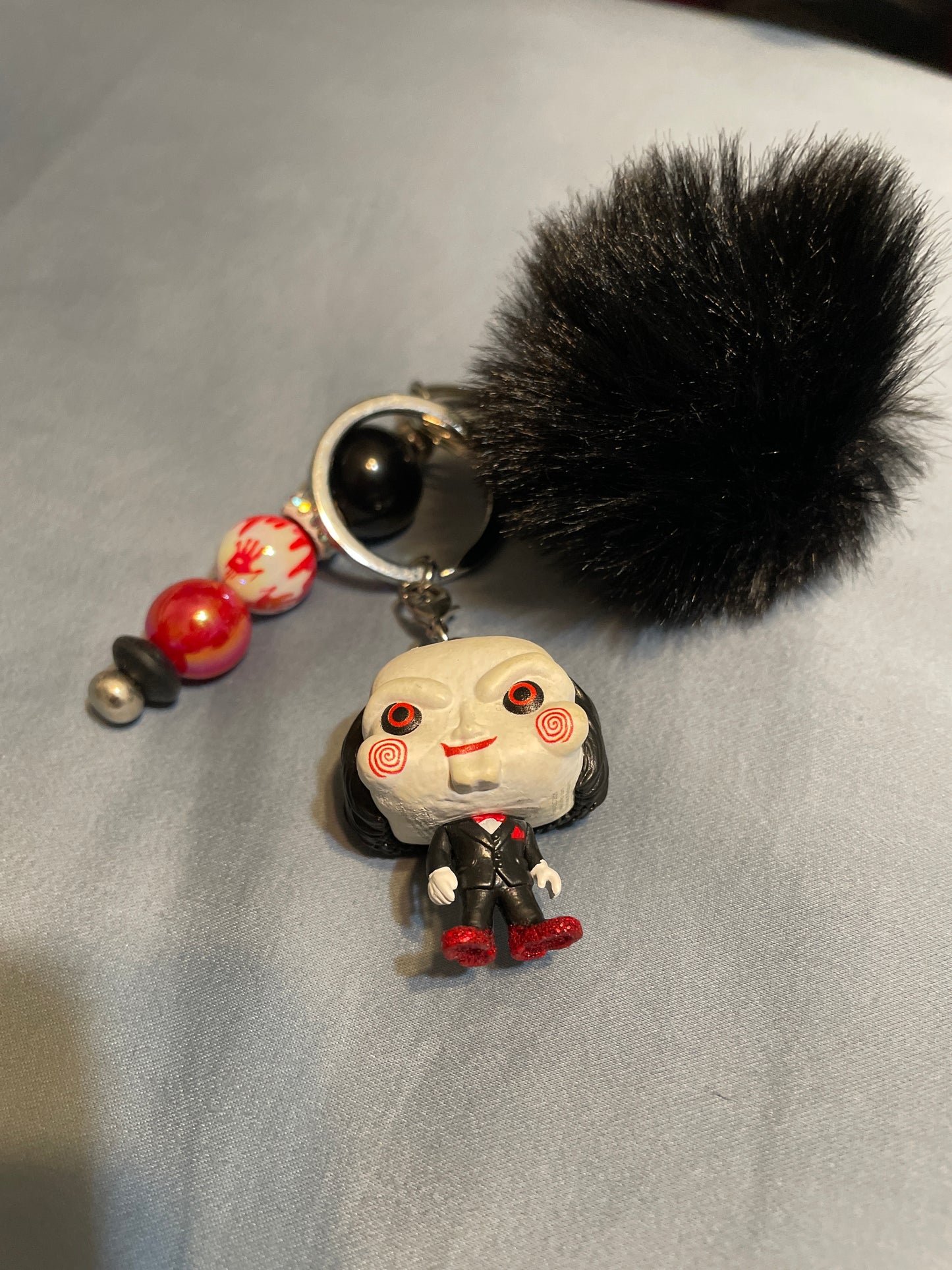 Billy the Puppet from Saw Halloween keychain
